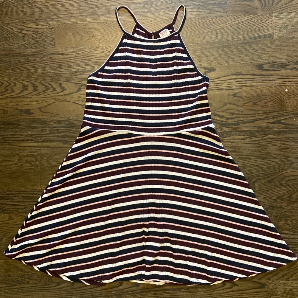 Ribbed Knit High Neck Dress